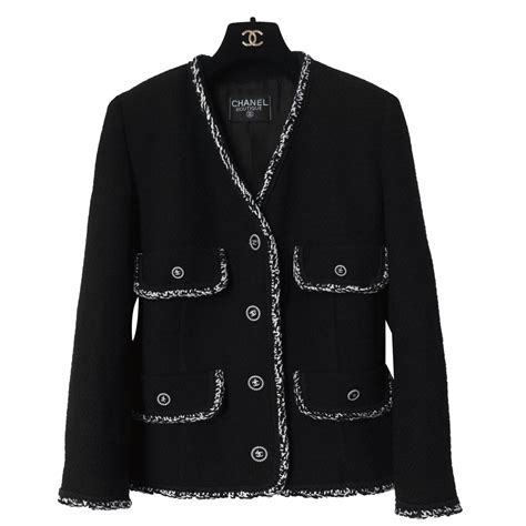 chanel black velvet jacket|black chanel style jacket.